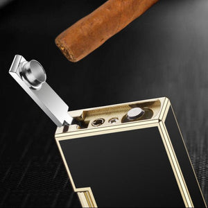 Briquet torche pour cigare en métal avec coupe - cigare intégré -