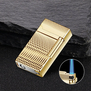 Briquet torche pour cigare en métal avec coupe - cigare intégré -