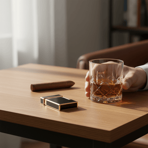 Briquet torche pour cigare en métal avec coupe - cigare intégré -