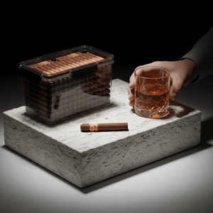 Cave à cigares modulaire en polymère étanche avec cœur en cèdre et contrôle hygrométrique -