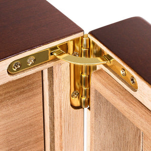 Cave à cigares panoramique en bois de cèdre équipée d'un hygromètre et d'un humidificateur -