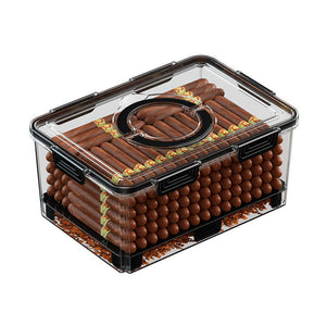 Coffre de vieillissement pour cigares : structure polymère hermétique et finitions cèdre -