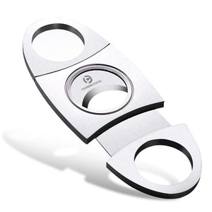 Coffret d'accessoires pour cigare en acier inoxydable, comprenant coupe - cigare, briquet et cendrier -