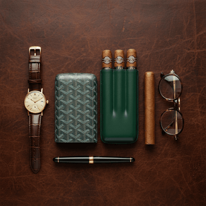 Étui à cigares en cuir pour trois modules -