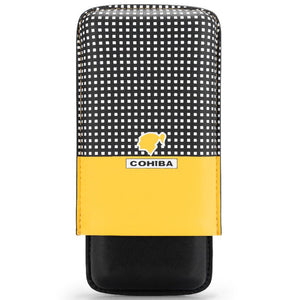 Étui de voyage pour trois cigares en cuir doublé de cèdre d'Espagne -