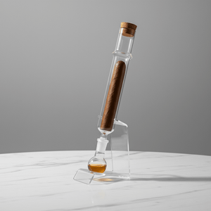 Infuseur à cigare en verre avec fiole aromatique intégrée -