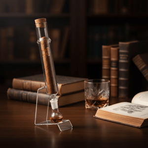 Infuseur à cigare en verre avec fiole aromatique intégrée -