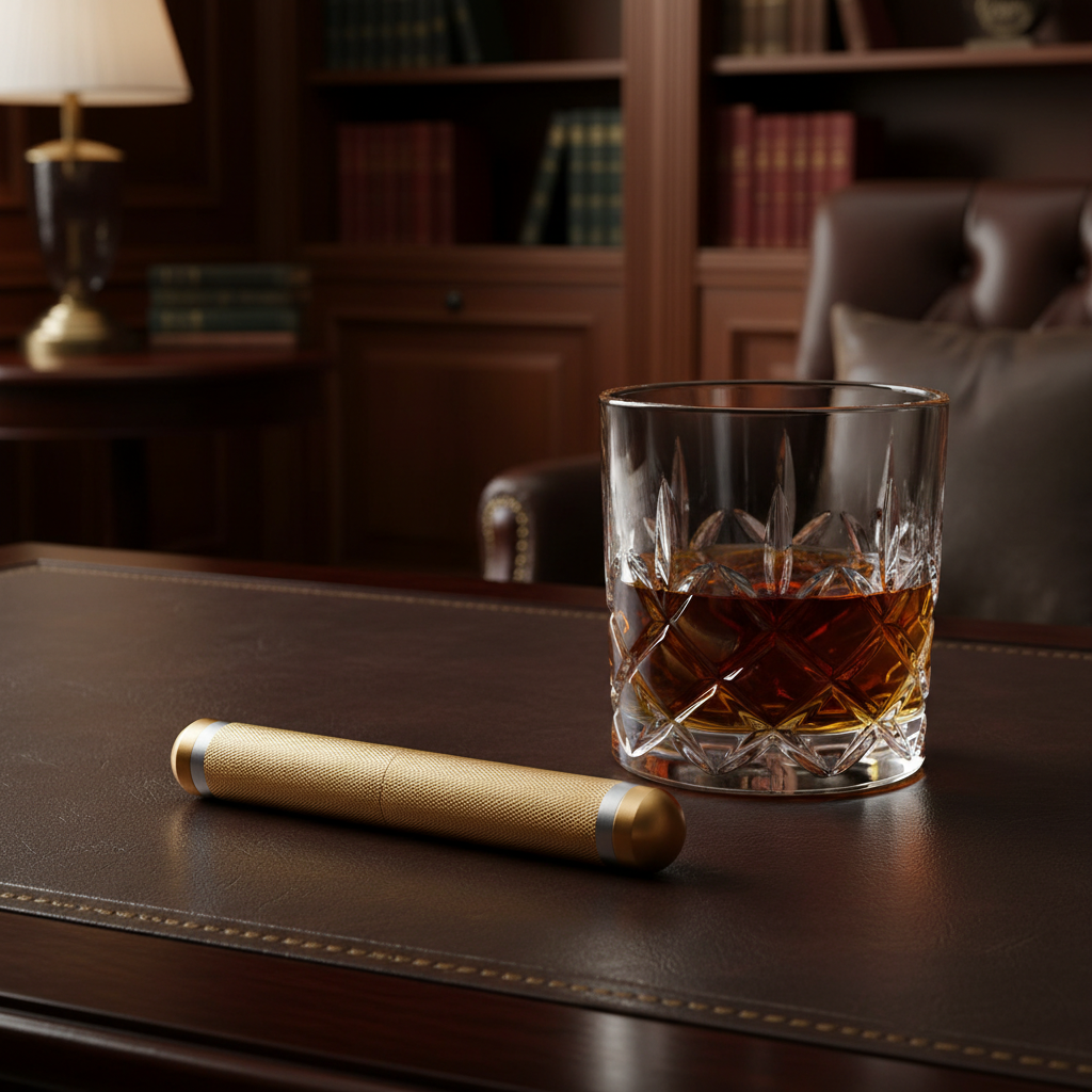 Tube à cigare individuel en aluminium moleté - Mise en situation 3