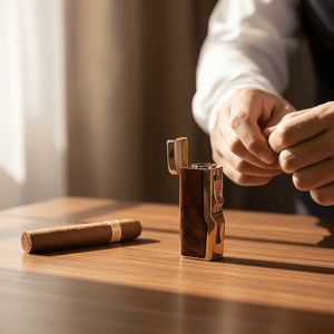 Briquet chalumeau 3 - en - 1 : puissance 4 flammes, repose - cigare & poinçon intégrés - 