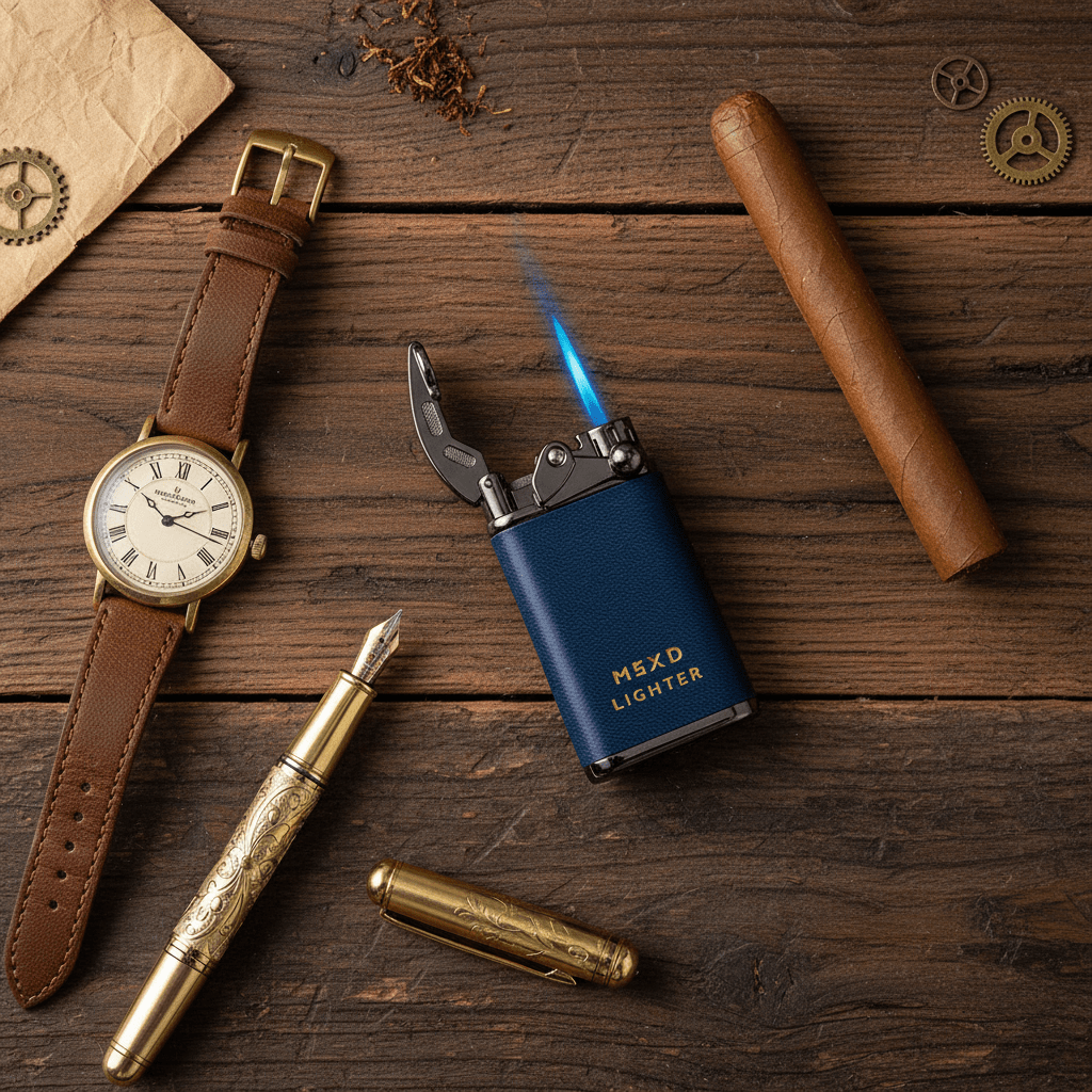 Briquet tempête en métal à allumage latéral par bascule - 