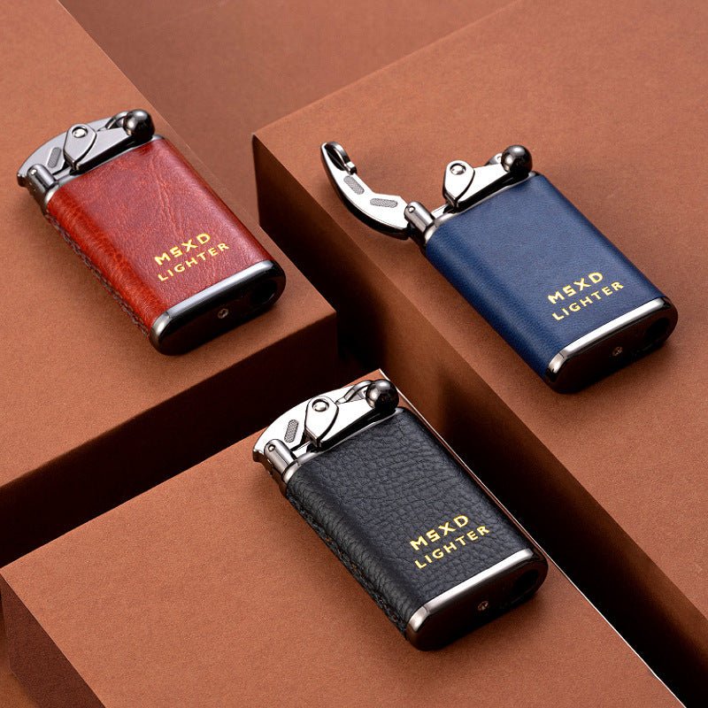 Briquet tempête en métal à allumage latéral par bascule - 