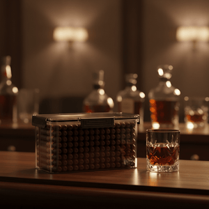 Cave à cigares modulaire en polymère étanche avec cœur en cèdre et contrôle hygrométrique - 