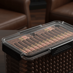 Cave à cigares modulaire en polymère étanche avec cœur en cèdre et contrôle hygrométrique - 