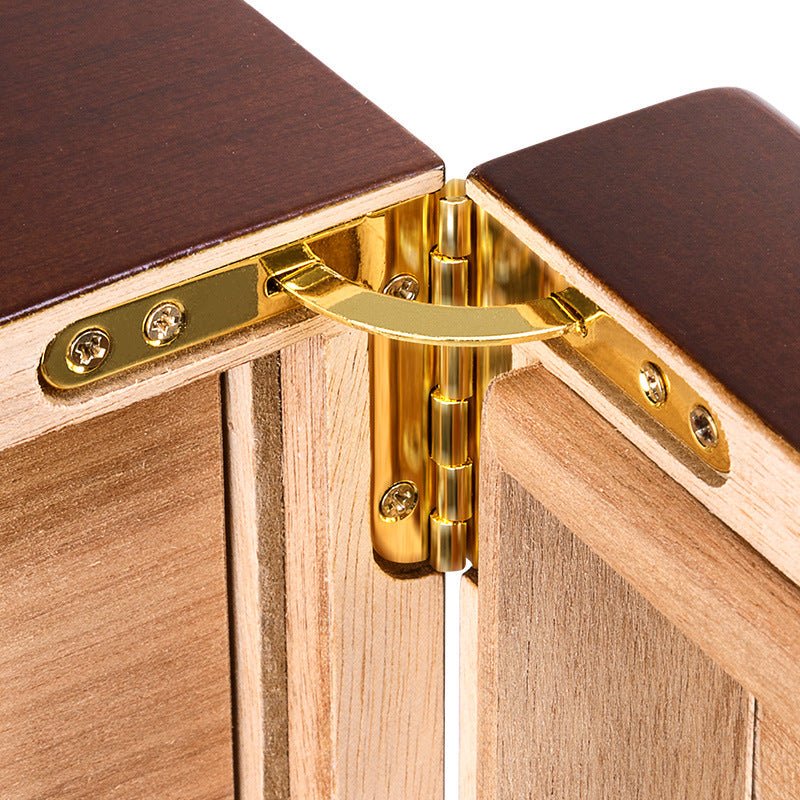 Cave à cigares panoramique en bois de cèdre équipée d'un hygromètre et d'un humidificateur - 