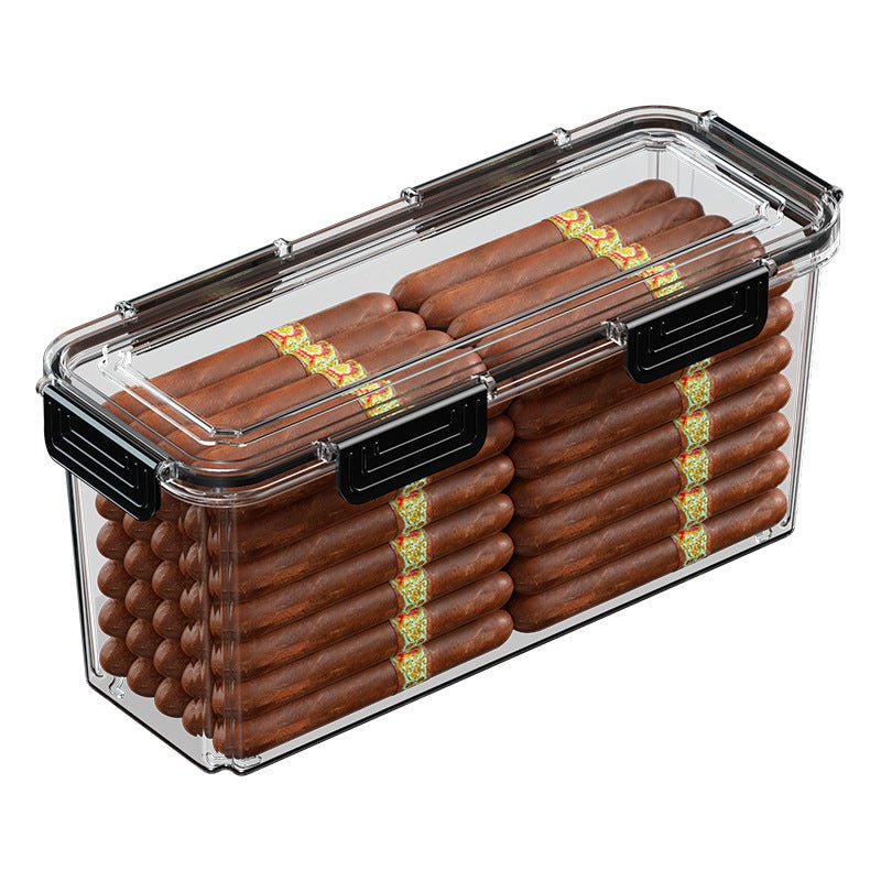 Coffre de vieillissement pour cigares : structure polymère hermétique et finitions cèdre - 