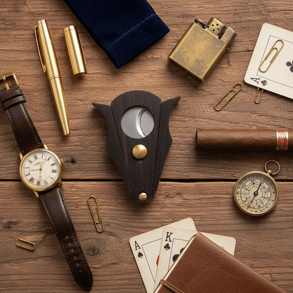 Coupe - cigare à double lame en V en bois de santal - 