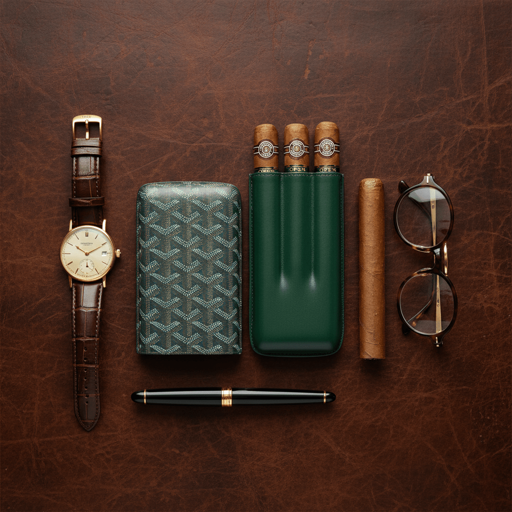 Étui à cigares en cuir pour trois modules - 