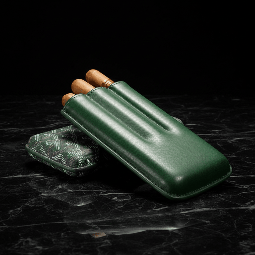 Étui à cigares en cuir pour trois modules - 