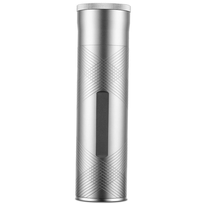 Étui à cigares tubulaire en aluminium usiné équipé d'un hygromètre et d'un humidificateur - 