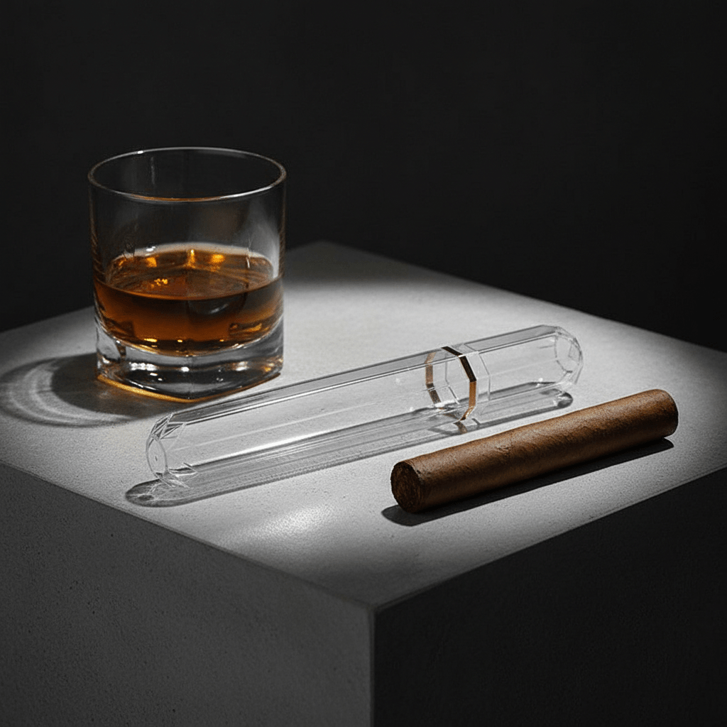 Tube à cigare en acrylique transparent - 