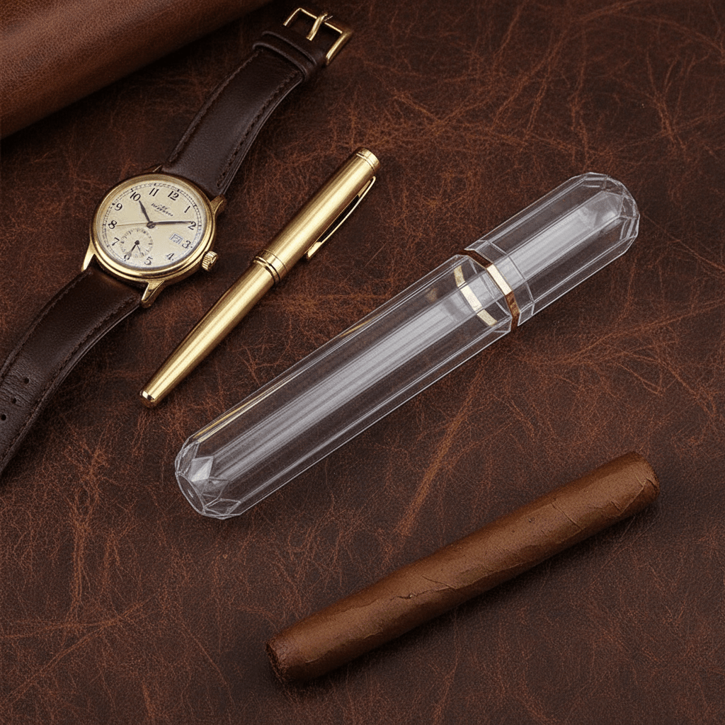 Tube à cigare en acrylique transparent - 